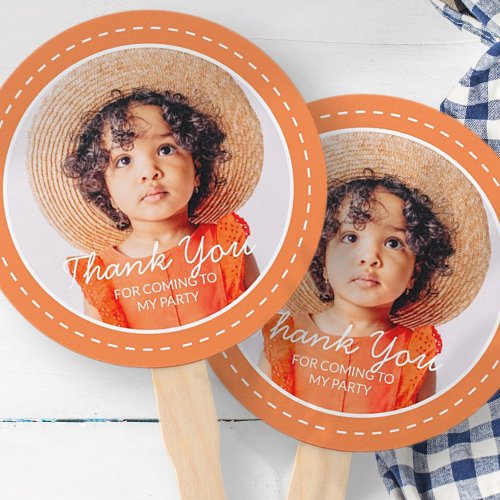 Thank You For Coming Modern Preppy Custom Photo Hand Fan