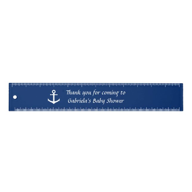 Thank You for Coming Nautical Blue Baby Shower Ruler (Front)