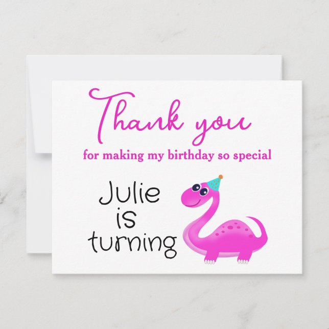 Thank you for coming on my birthday  card (Front)