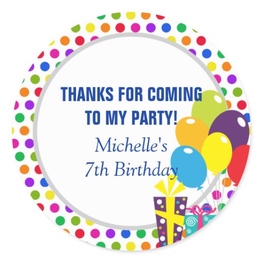 Thank You for Coming - Party Favor Sticker | Zazzle