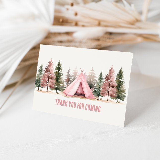 Thank You for Coming Pink Camping Card (Creator Uploaded)