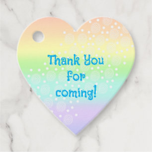 Thank You for Coming Rainbow Heart Favor Tags
