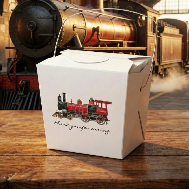 Thank You For Coming Red Train Take Out Favor Box (Thank You For Coming Red Train Take Out Favor Box)