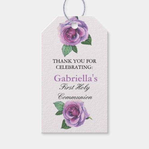 Thank You For Coming Roses My First Communion Tag