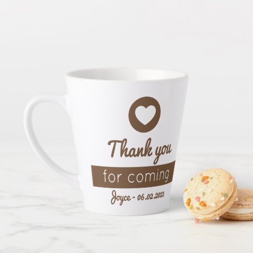 Thank You for Coming Rustic Brown Heart Branded Latte Mug