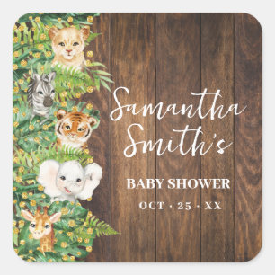 Thank You for Coming Safari Rustic Baby Shower Square Sticker