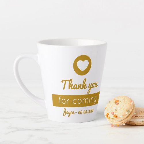 Thank You for Coming Special Ocassions Gold Heart  Latte Mug