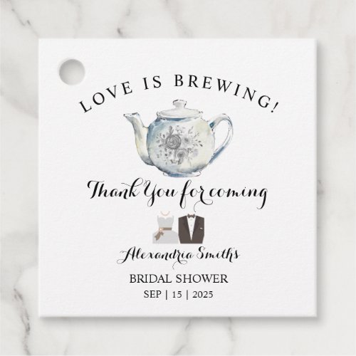 Thank You for Coming Tea Shower Favor Tags