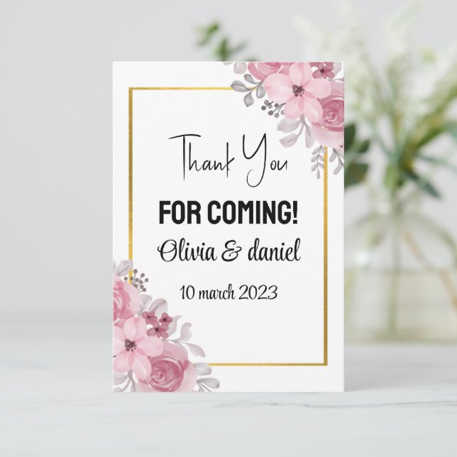 Thank You for coming Thank You Cards (Standing Front)