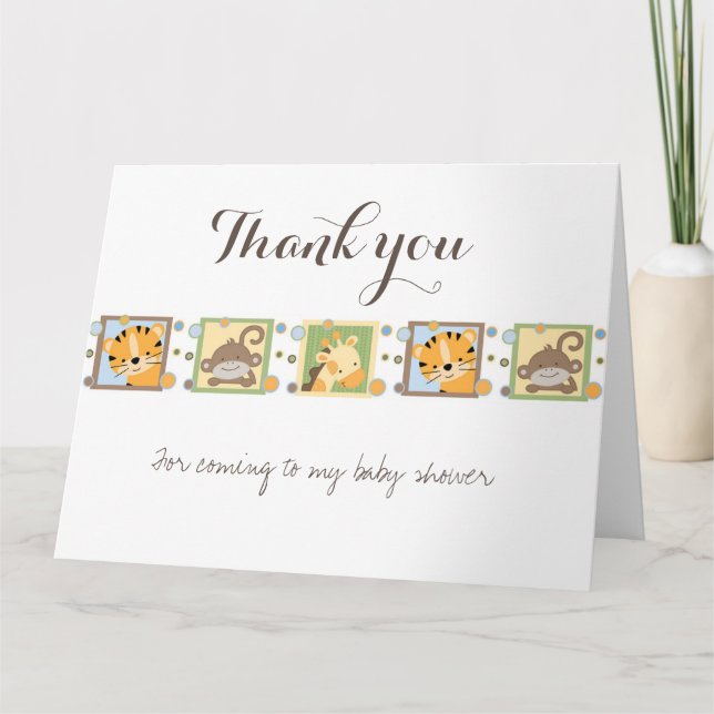 Thank you for coming to my baby shower card (Front)