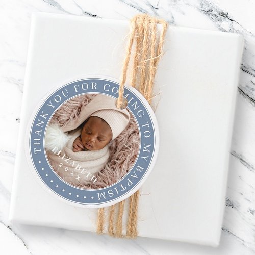 Thank You For Coming To My Baptism Modern Photo Favor Tags