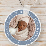 Thank You For Coming To My Baptism Modern Photo Keychain<br><div class="desc">This simple and classic design is composed of serif typography and add a custom photo. Thank you for coming to the holy Baptism.</div>