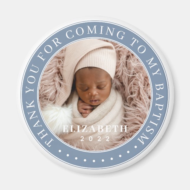 Thank You For Coming To My Baptism Modern Photo Magnet (Front)