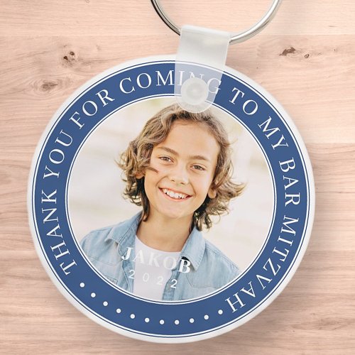 Thank You For Coming To My Bar Mitzvah Photo Keychain