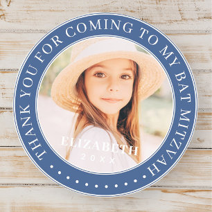 Thank You For Coming To My Bat Mitzvah Photo Classic Round Sticker