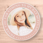 Thank You For Coming To My Bat Mitzvah Photo Classic Round Sticker<br><div class="desc">This simple and classic design is composed of serif typography and add a custom photo. Thank you for coming to Bat Mitzvah.</div>