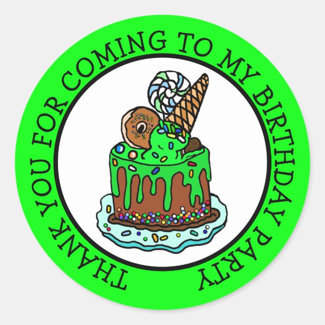 Thank you for coming to my Birthday  Classic Round Sticker (Front)