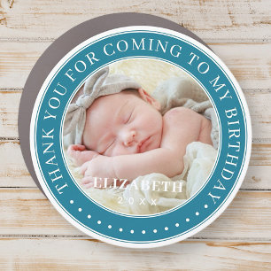 Thank You For Coming To My Birthday Modern Photo Car Magnet