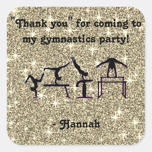 Thank you for coming to my Gymnastics Party Square Sticker