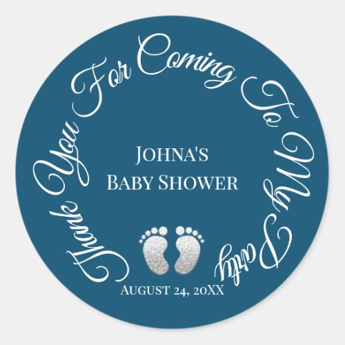 Thank You For Coming To My Party Baby Shower Boy Classic Round Sticker