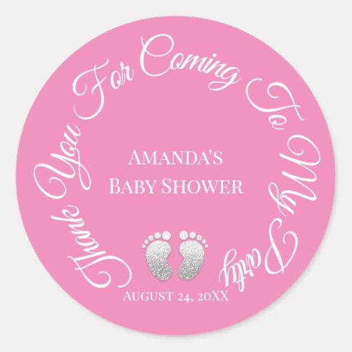 Thank You For Coming To My Party Baby Shower Girl Classic Round Sticker