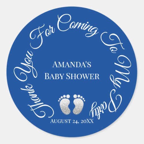 Thank You For Coming To My Party Baby Shower Royal Classic Round Sticker