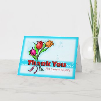 Thank You For Coming To My Party Cartoon Flowers by FabSpark at Zazzle