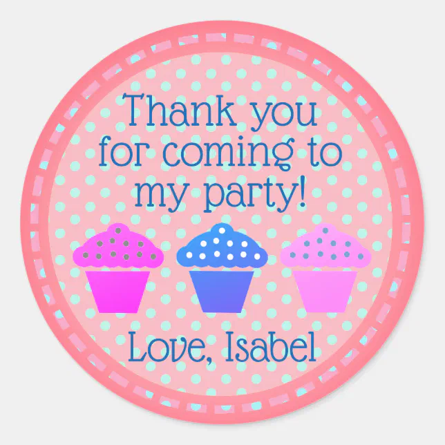 Thank you for coming to my Party Classic Round Sticker | Zazzle