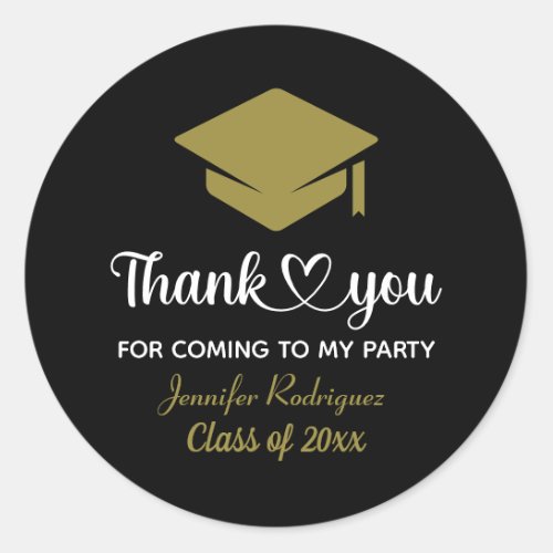 Thank You For Coming To My Party Graduation Cap Classic Round Sticker