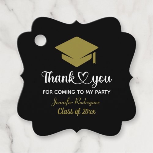 Thank You For Coming To My Party Graduation Cap Favor Tags