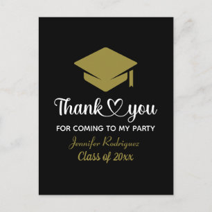 Thank You For Coming To My Party Graduation Cap Postcard
