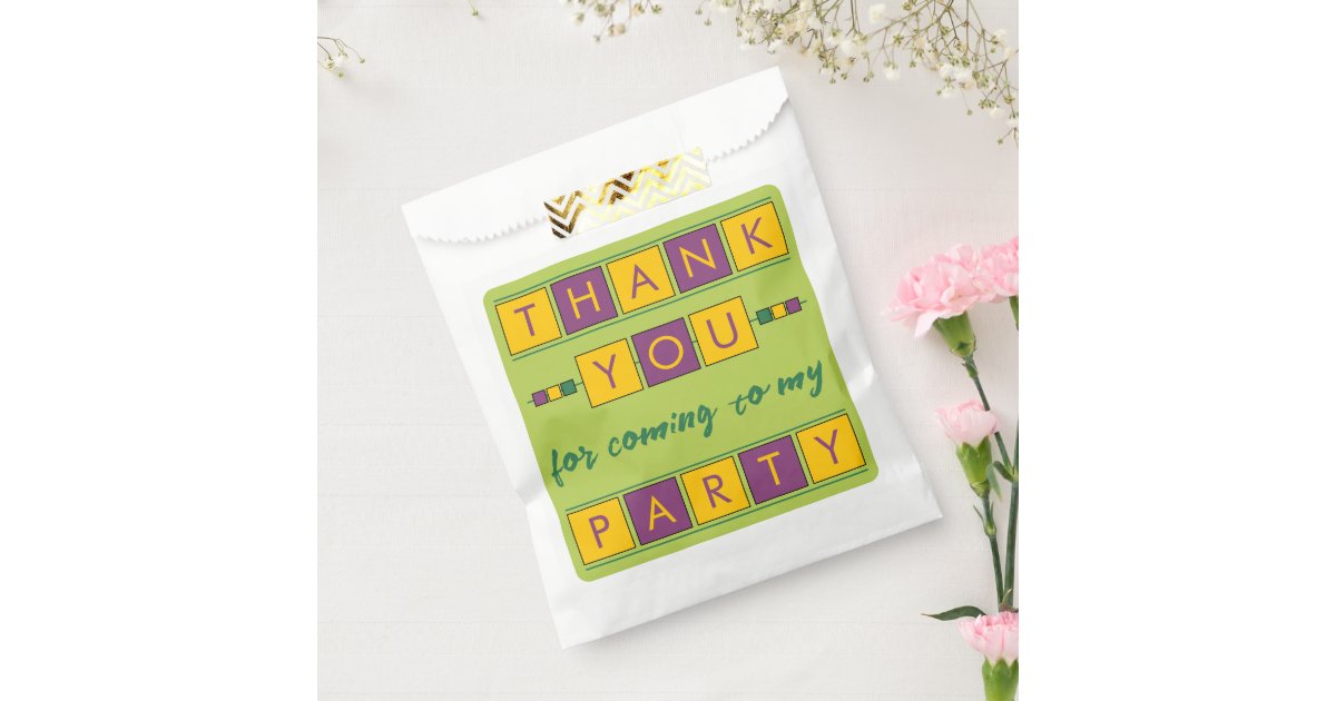 Confezione da 48 adesivi rotondi per fumetti e coni dolci con scritta Thank You for Coming to My Party
