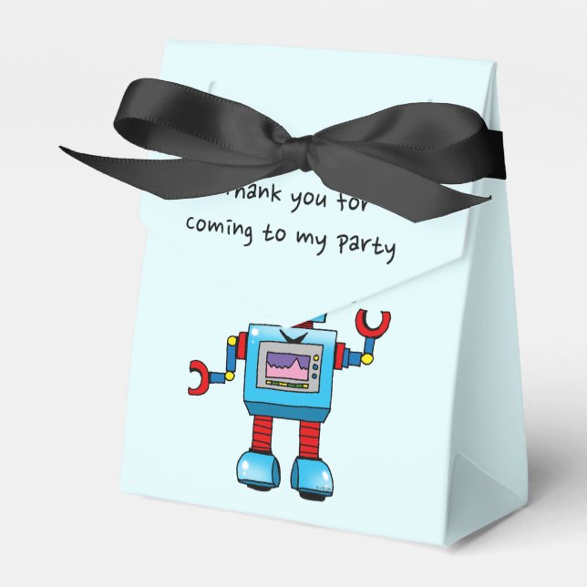 Thank you for coming to my party (toy robot) favor boxes (Front Side)