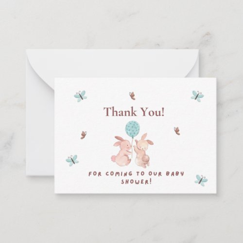 Thank You For Coming to Our Baby Shower Note Card