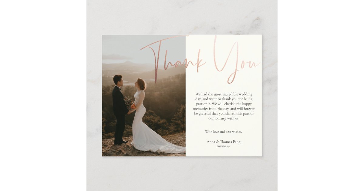 Thank You For Coming to Our Wedding Card Postcard Zazzle