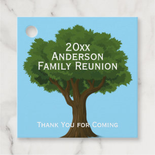 Thank You for Coming Tree Name Family Reunion Favor Tags