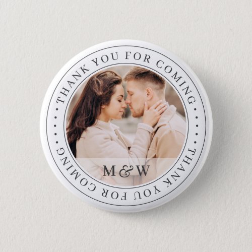 Thank You For Coming Wedding Classic Custom Photo Button