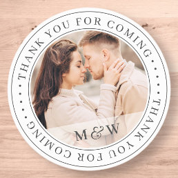 Thank You For Coming Wedding Classic Custom Photo Classic Round Sticker