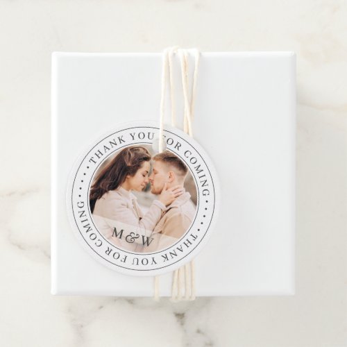 Thank You For Coming Wedding Classic Custom Photo Favor Tags