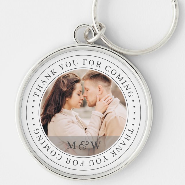 Thank You For Coming Wedding Classic Custom Photo Keychain (Front)