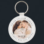 Thank You For Coming Wedding Classic Custom Photo Keychain<br><div class="desc">This simple and classic design is composed of serif typography and add a custom photo. "Thank you for coming" written in serif.</div>