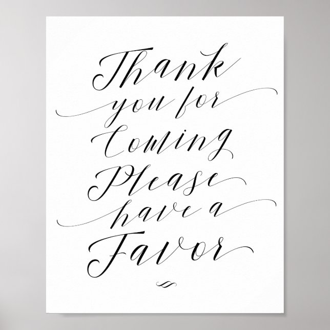 Thank You For Coming Wedding Favor Sign (Front)