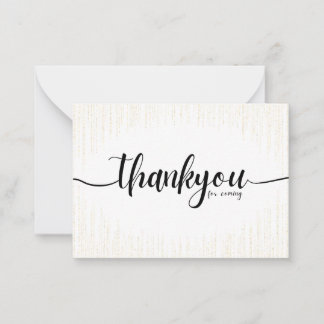 Thank You For Coming (Wedding) Note Card