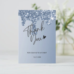 thank you for comingglitter drip thank you card