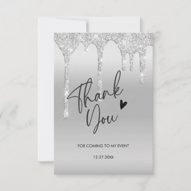 thank you for comingglitter drip thank you card (Front)