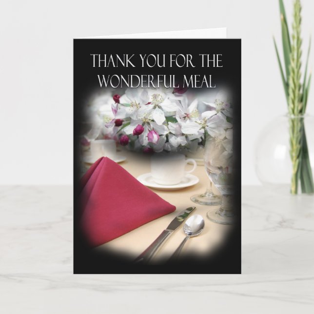 Thank You For Dinner Stylish Card (Front)