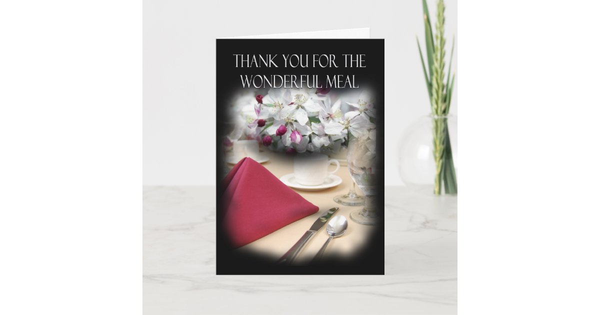 Thank You For Dinner Stylish Card