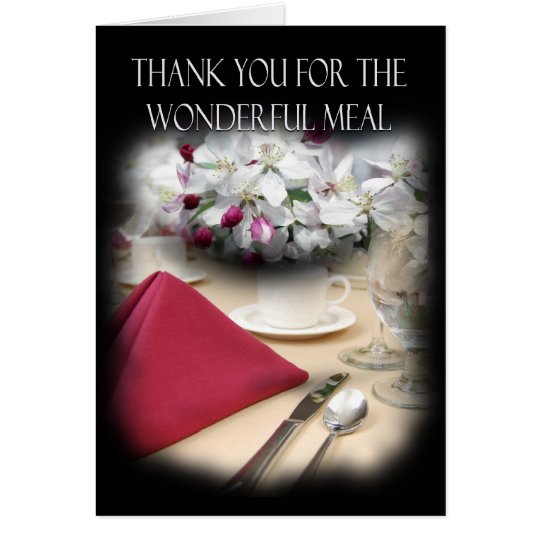 Thank You For Dinner Stylish Card | Zazzle