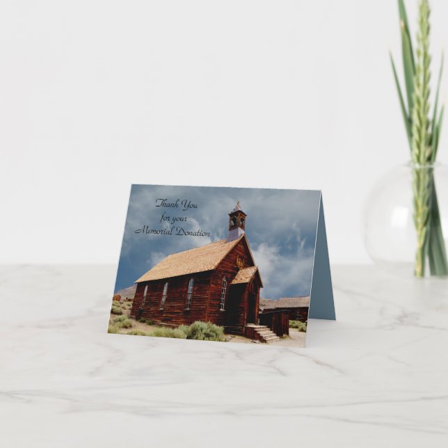 Thank You For Donation Note Card, Old Church (Front)