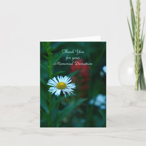 Thank You For Donation Note Card White Wildflower